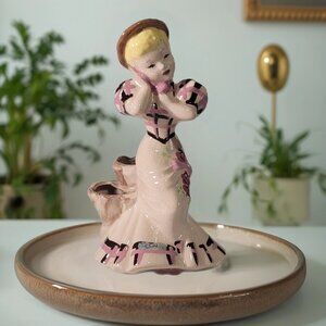 VTG Dee Lee Art California Lady Figurine, Flower Holder Planter Vase
